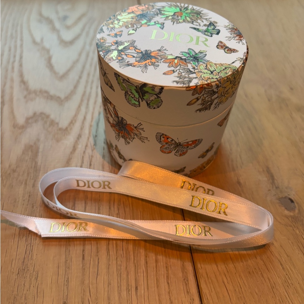 Dior Butterfly Round Box with Ribbon